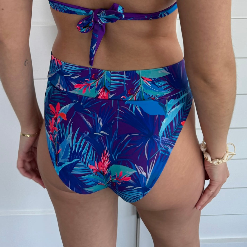 Blue Lagoon Cross Over Waistband Full Coverage Bikini Bottom