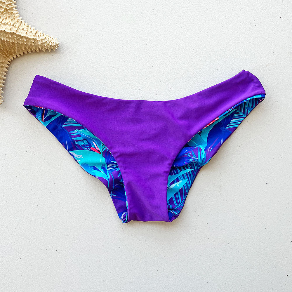 Blue Lagoon + Paradise Purple Reversible Cheeky Bikini Bottom