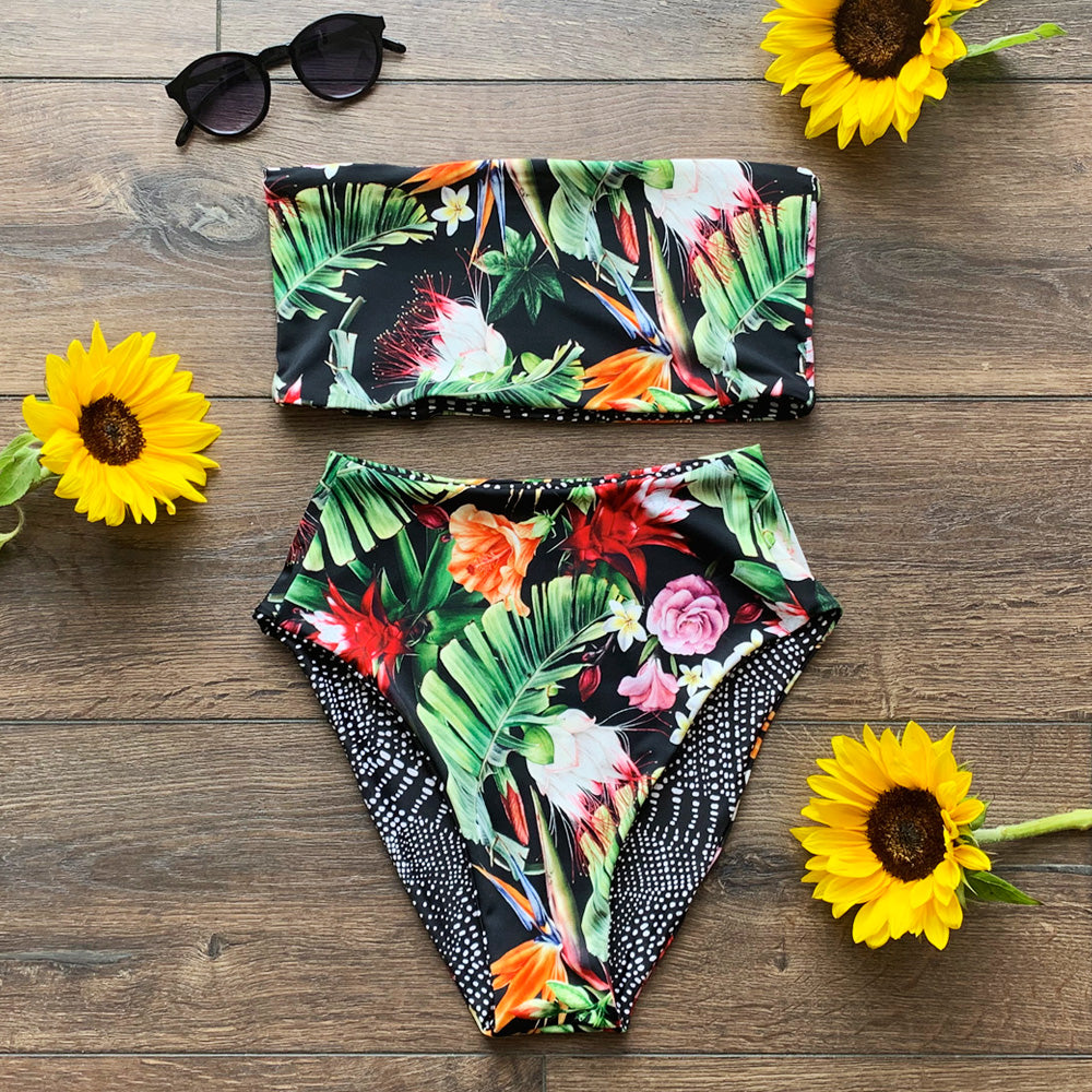 Birds of Paradise + Cosmic Connection Reversible High-Waisted Bikini Bottom