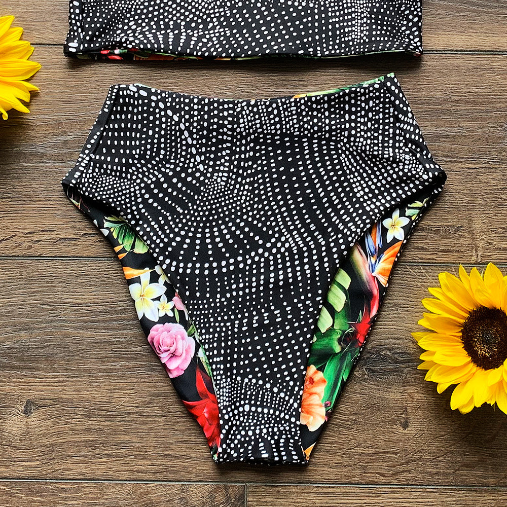 Birds of Paradise + Cosmic Connection Reversible High-Waisted Bikini Bottom