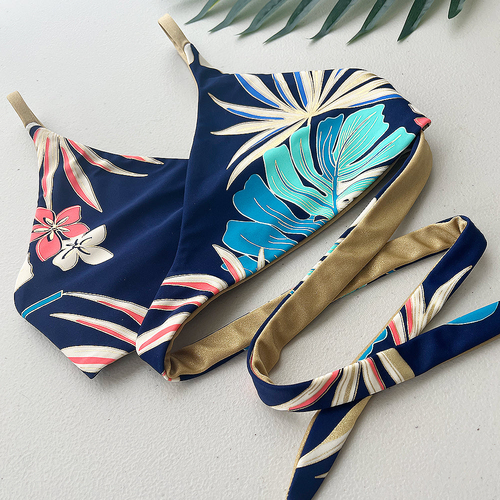 Hawaiian Holiday + Golden Sands Reversible Wrap Bikini Top