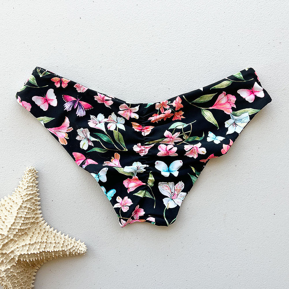 Petals + Polk-a-dots Reversible Cheeky Bikini Bottom