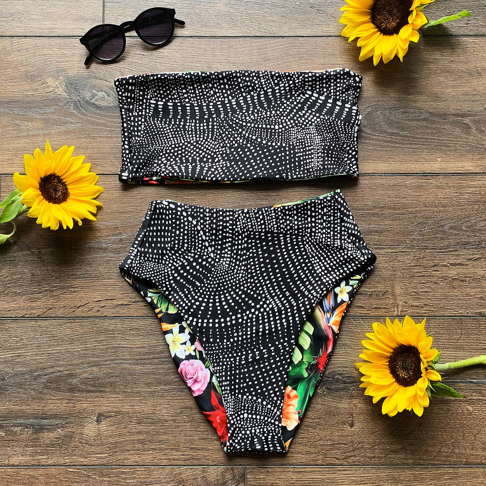 Birds of Paradise + Cosmic Connection Reversible High-Waisted Bikini Bottom