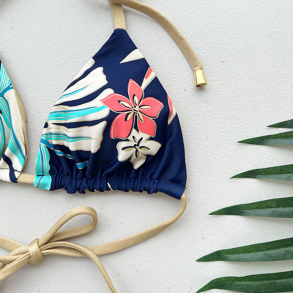 Hawaiian Holiday + Golden Sands Reversible Triangle Bikini Top