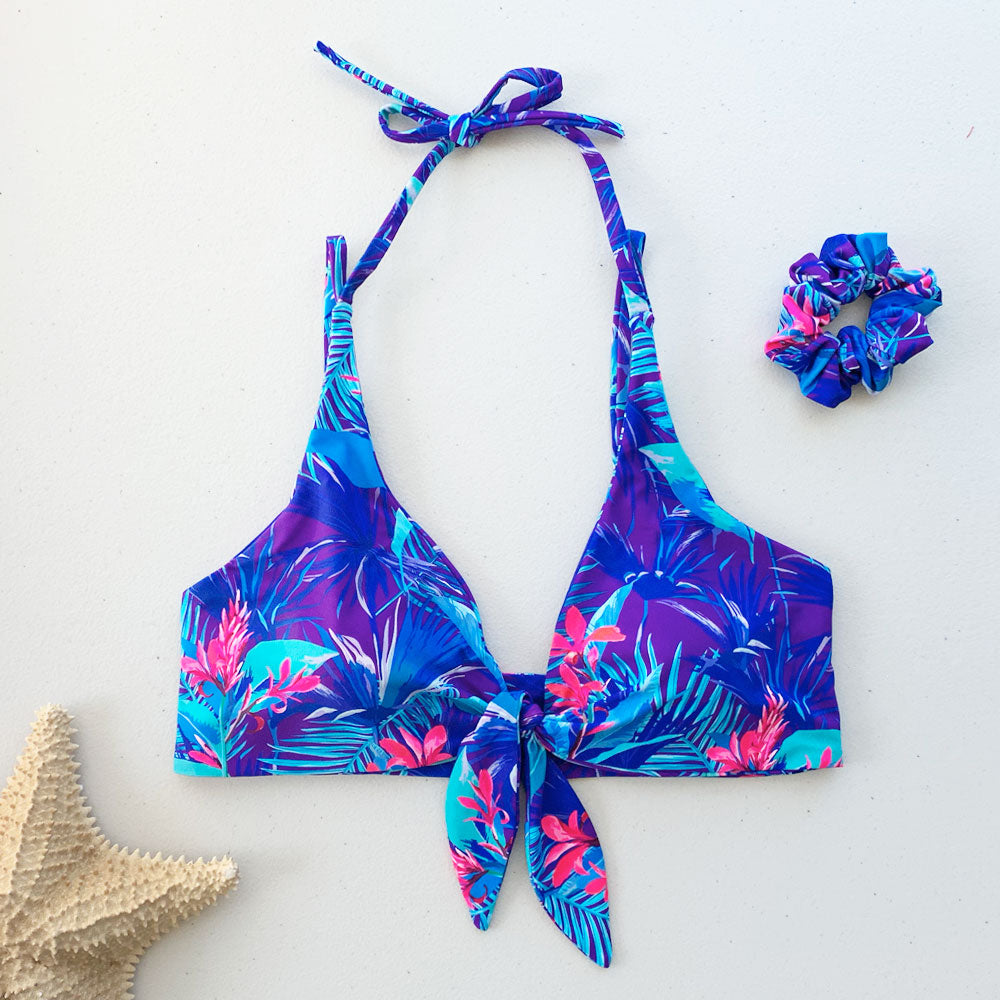 Blue Lagoon Tie-Front Bikini Top