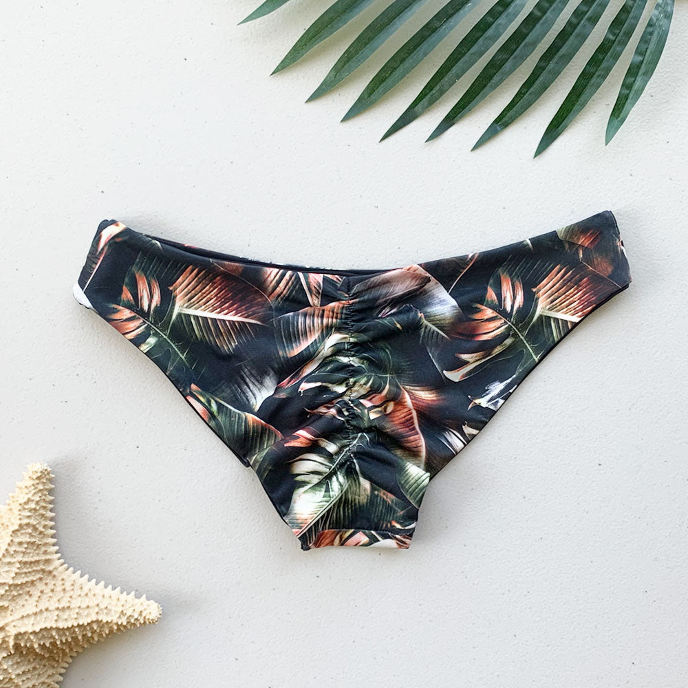 Organic Palms + Repreve® Bohemian Black Reversible Cheeky Bikini Bottom