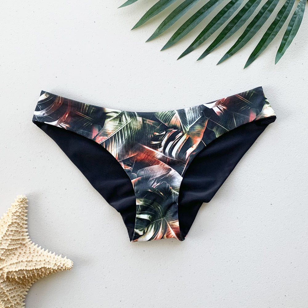 Organic Palms + Repreve® Bohemian Black Reversible Cheeky Bikini Bottom