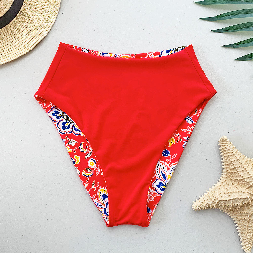 Tahitian Sunrise + Repreve® RedReversible High-Waisted Bikini Bottom
