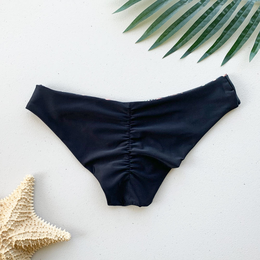 Organic Palms + Repreve® Bohemian Black Reversible Cheeky Bikini Bottom