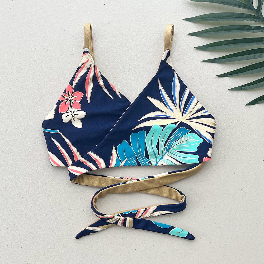 Hawaiian Holiday + Golden Sands Reversible Wrap Bikini Top