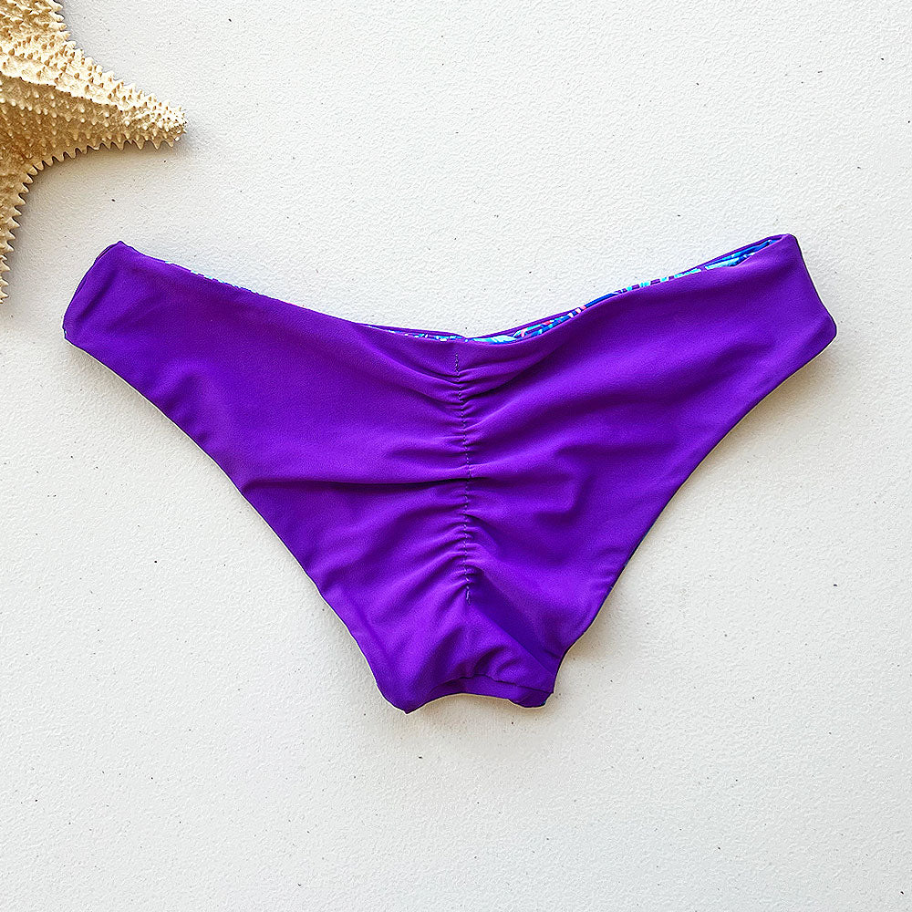 Blue Lagoon + Paradise Purple Reversible Cheeky Bikini Bottom