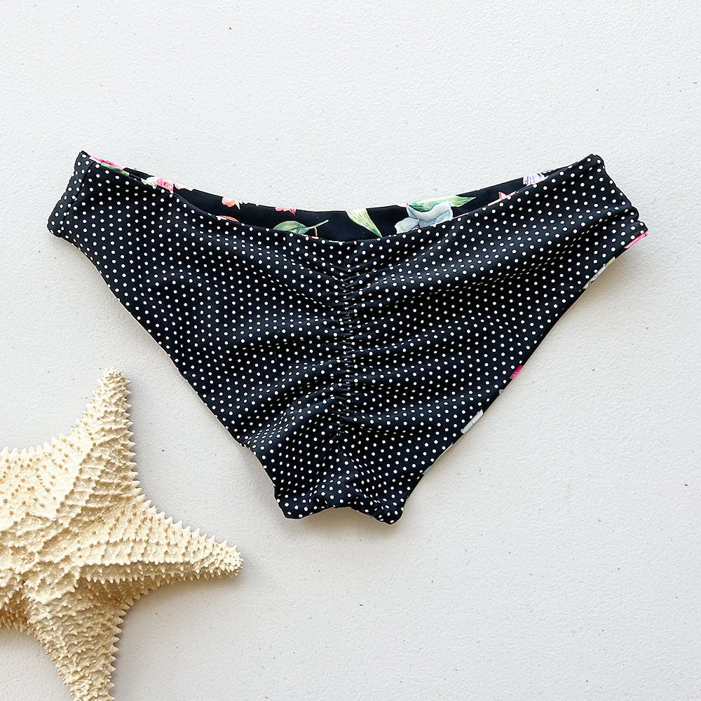 Petals + Polk-a-dots Reversible Cheeky Bikini Bottom